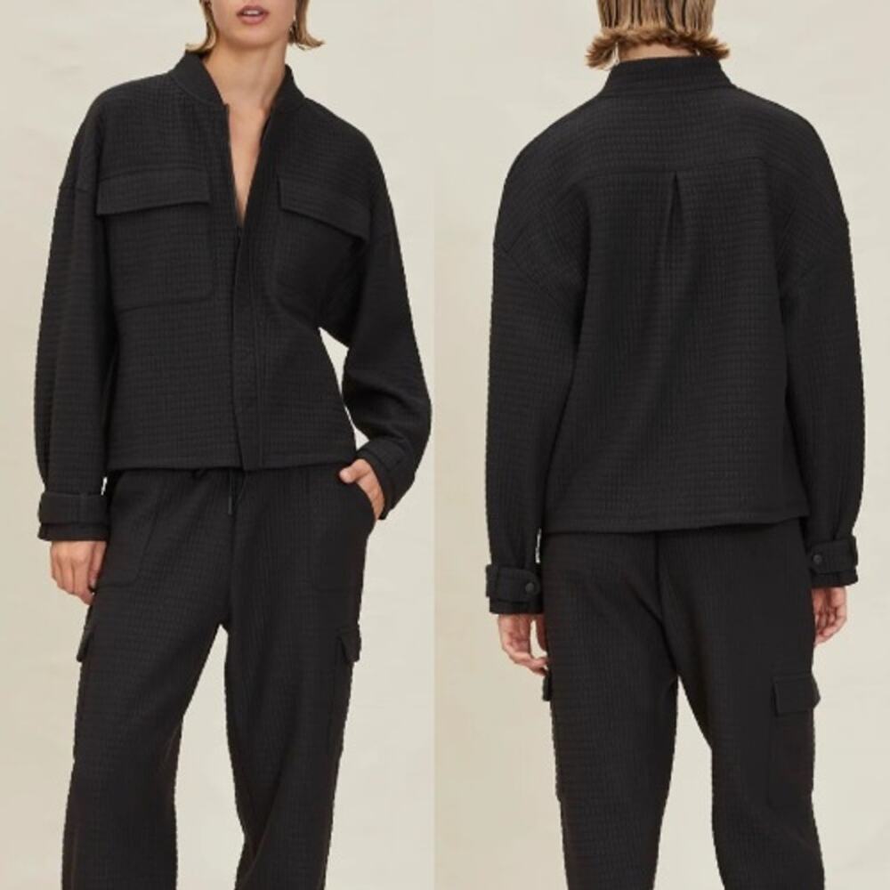 Devon Windsor Roxy Waffle Full Zip Oversized Jack… - image 1